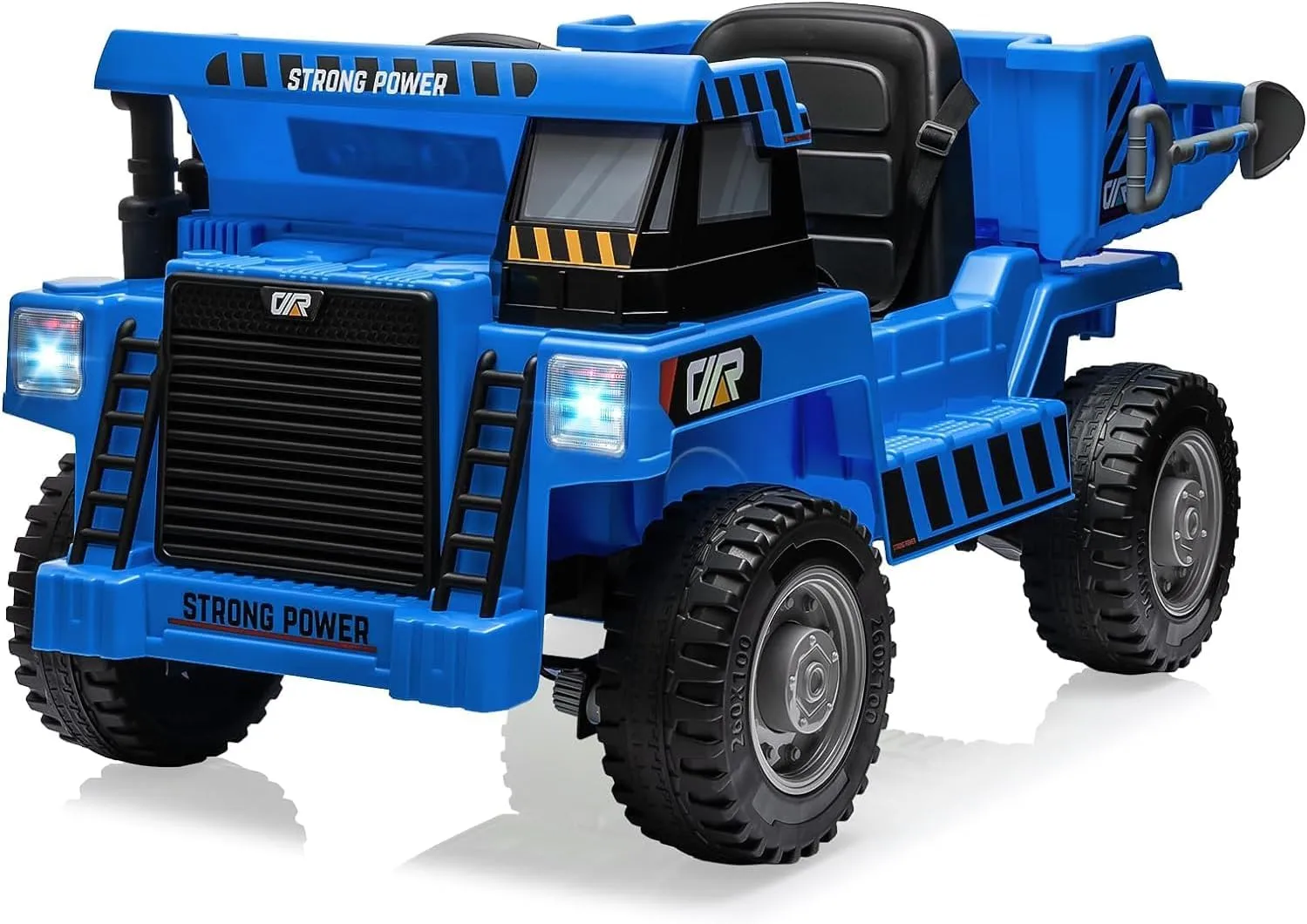 Hetoy Ride On Dump Truck, 12V Ride On Car with Remote Control, Ride On Toys for Kids, Electric Cars for Kids with Dump Bed, Shovel, Ride On Construction Vehicle with USB, Mp3, Music Player