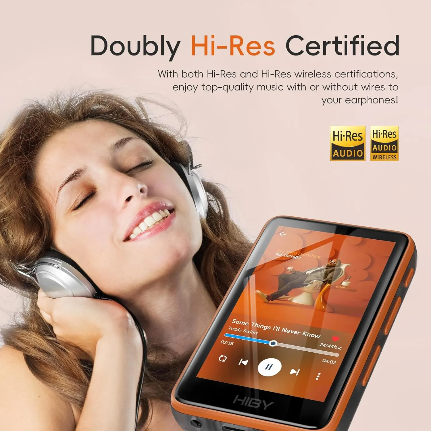 HiBy R1 HiFi MP3 Player with Bluetooth 5.1 Tidal Qobuz DSD PCM Lossless Music Player with Touchscreen/Hi Res Audio Certified/MSEB Tuning/2TB Expanded Memory