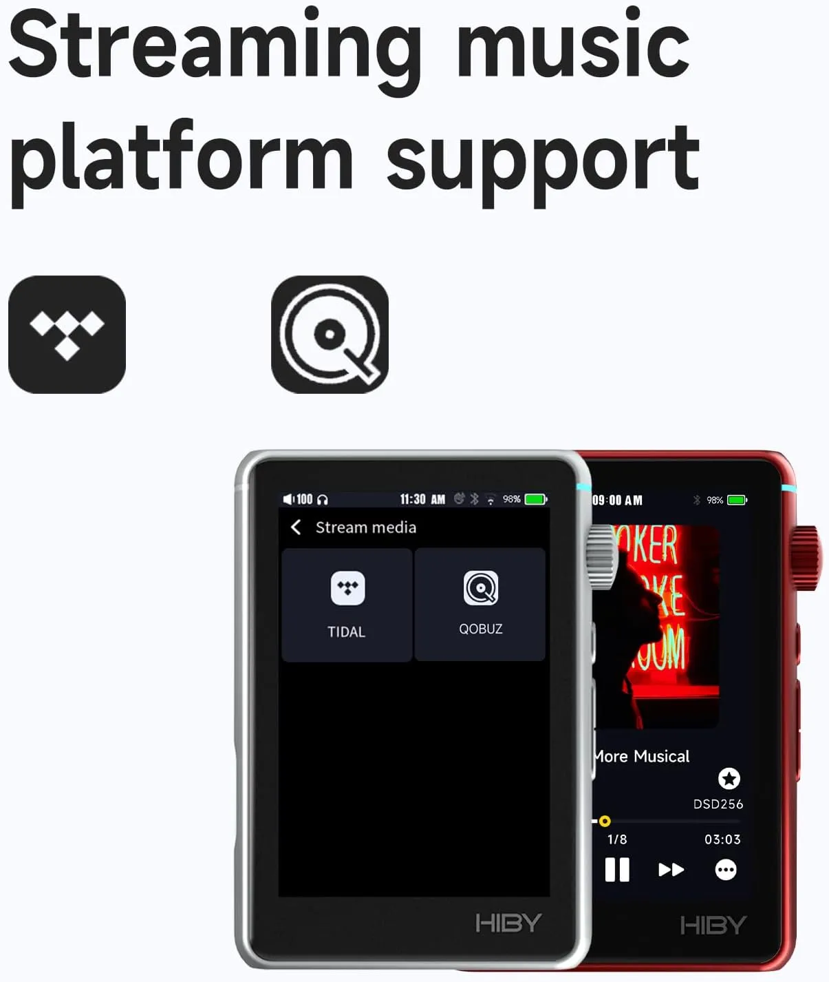 HiBy R3 II Hi Res Audio Player Dual DAC MQA Qobuz Tidal Player with Bluetooth 5.1/3.5mmSE 4.4mmBAL/2TB Extended Memory(2025 Version)
