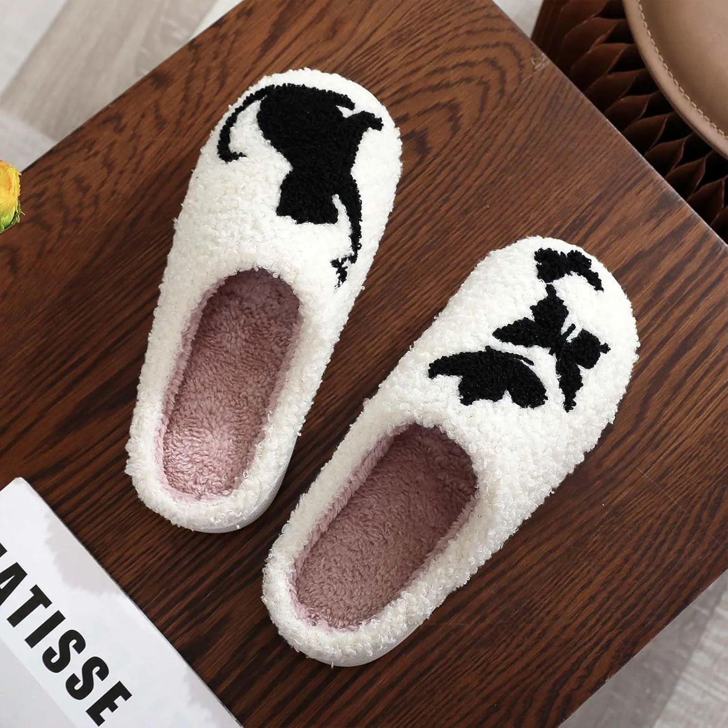 Highland Cow Slippers for Women Plush Scottish Highland Cow Animal Slippers Warm Non Slip Home Indoor Slippers