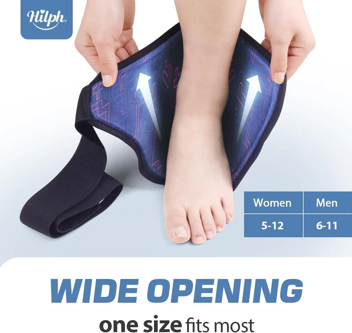 Hilph Ankle Heel Ice Pack Wrap for Swelling & Achilles Tendonitis, Reusable Foot Gel Ice Pack Wrap Hot Cold Compression Therapy for Sprained Ankle & Plantar Fasciitis Pain Relief (Blue, 2 Pack)