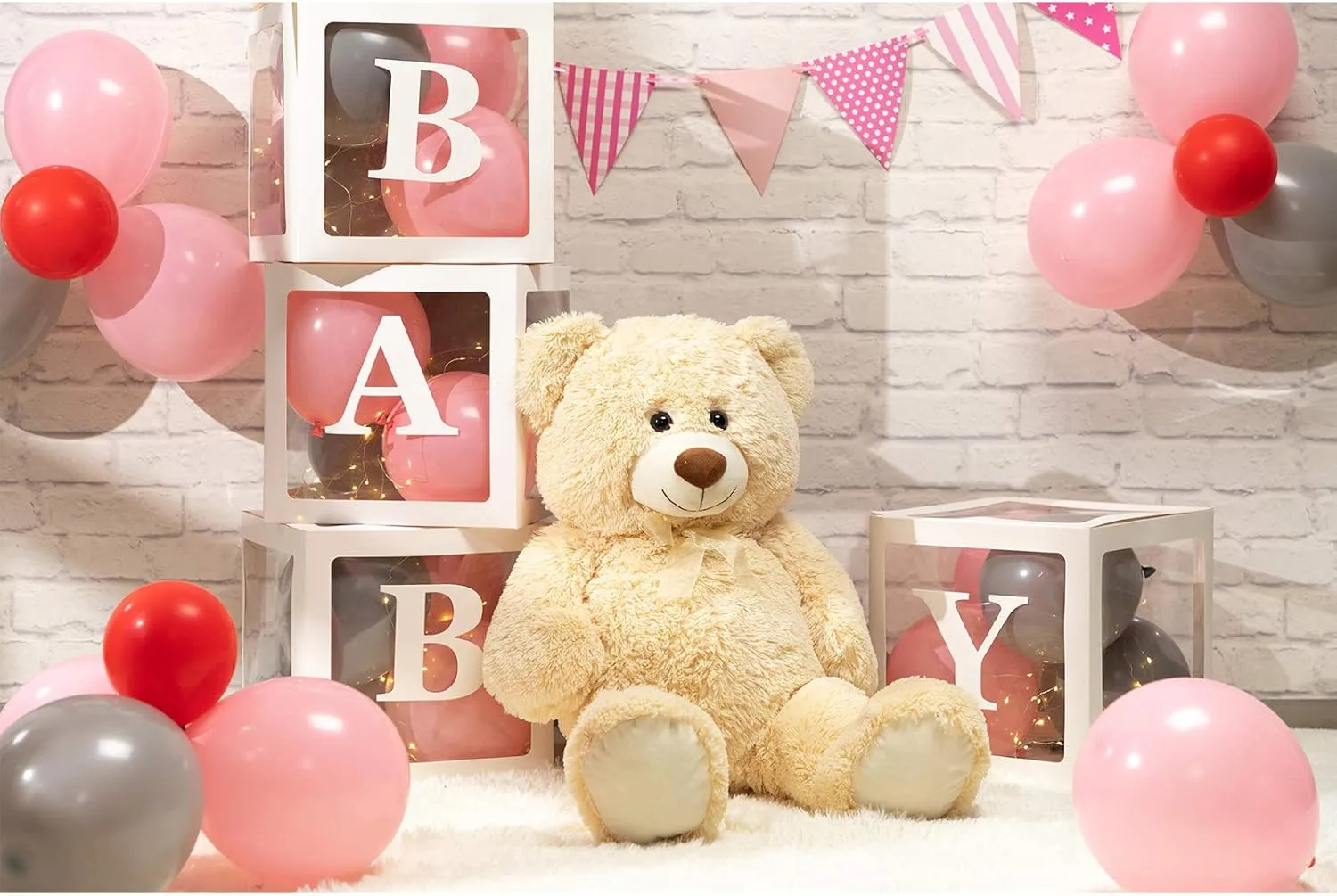 HollyHOME Big Teddy Bear Large Teddy Bear Stuffed Animal Birthday Valentines Day Plush for Kids and Girlfriend 36 inch Beige