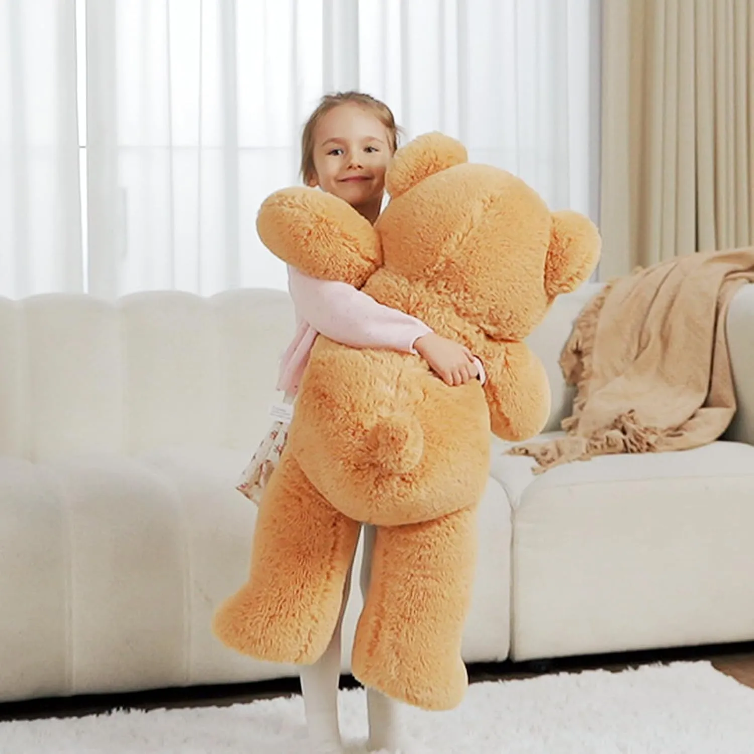 HollyHOME Big Teddy Bear Large Teddy Bear Stuffed Animal Birthday Valentines Day Plush for Kids and Girlfriend 36 inch Tan