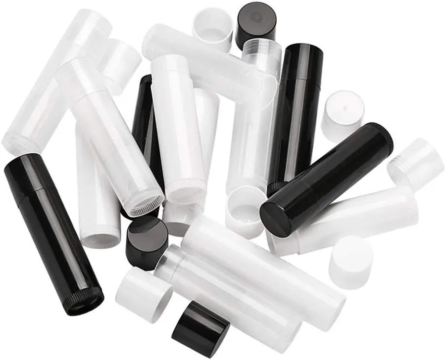 Home Spare Empty PET Bottles Cosmetic Empty Chapstick Lip Gloss Lipstick Balm Tube With Caps Container Bottle For Lady Women Makeup Tool 100Pcs (Color : 100pcs Clear)