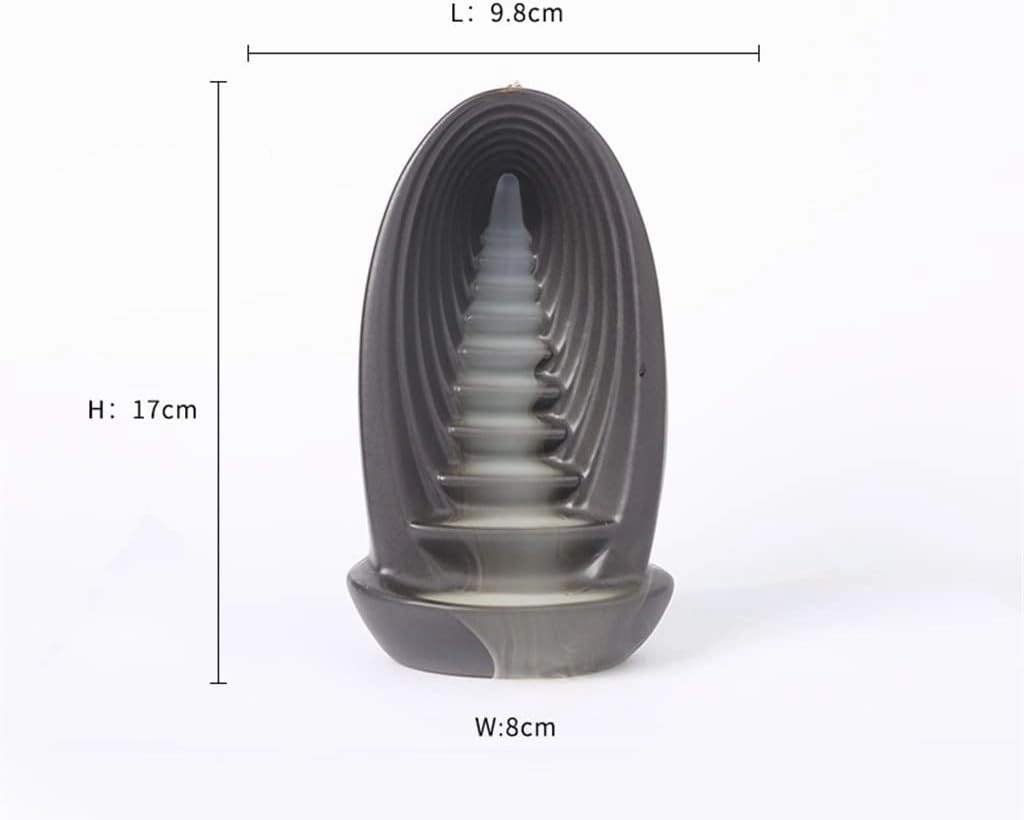 Home Decoration Incense Burner Waterfall Smoke Collector Ornament (D 9.8 * 8 * 17cm)