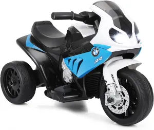 HONEY JOY Kids Motorcycle, Licensed BMW 6V Battery Powered Ride On Motorcycle w/LED Headlights, Music, Pedal, Spring Suspension, 3 Wheels Electric Motorcycle for Kids, Gift for Boys Girls(Blue)