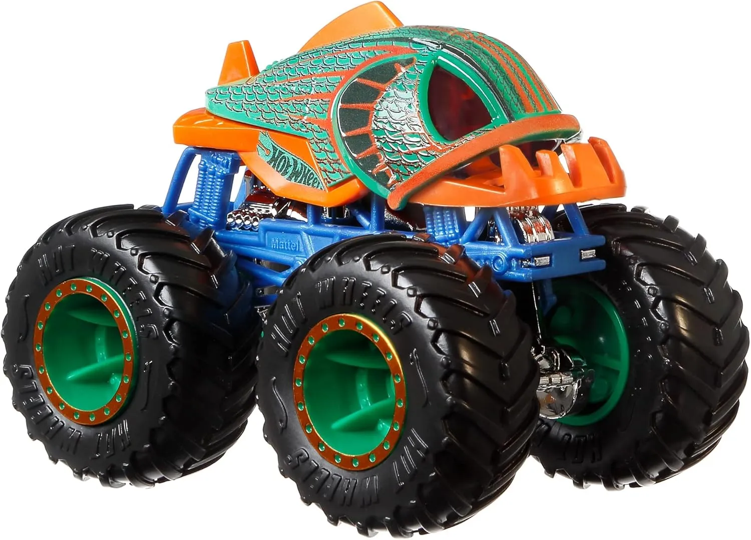 Hot Wheels Toy Monster Trucks Creature 3-Pack, Set of 3 Toy Trucks in 1:64 Scale: Shark Wreak, Piran-ahh & Mega-Wrex