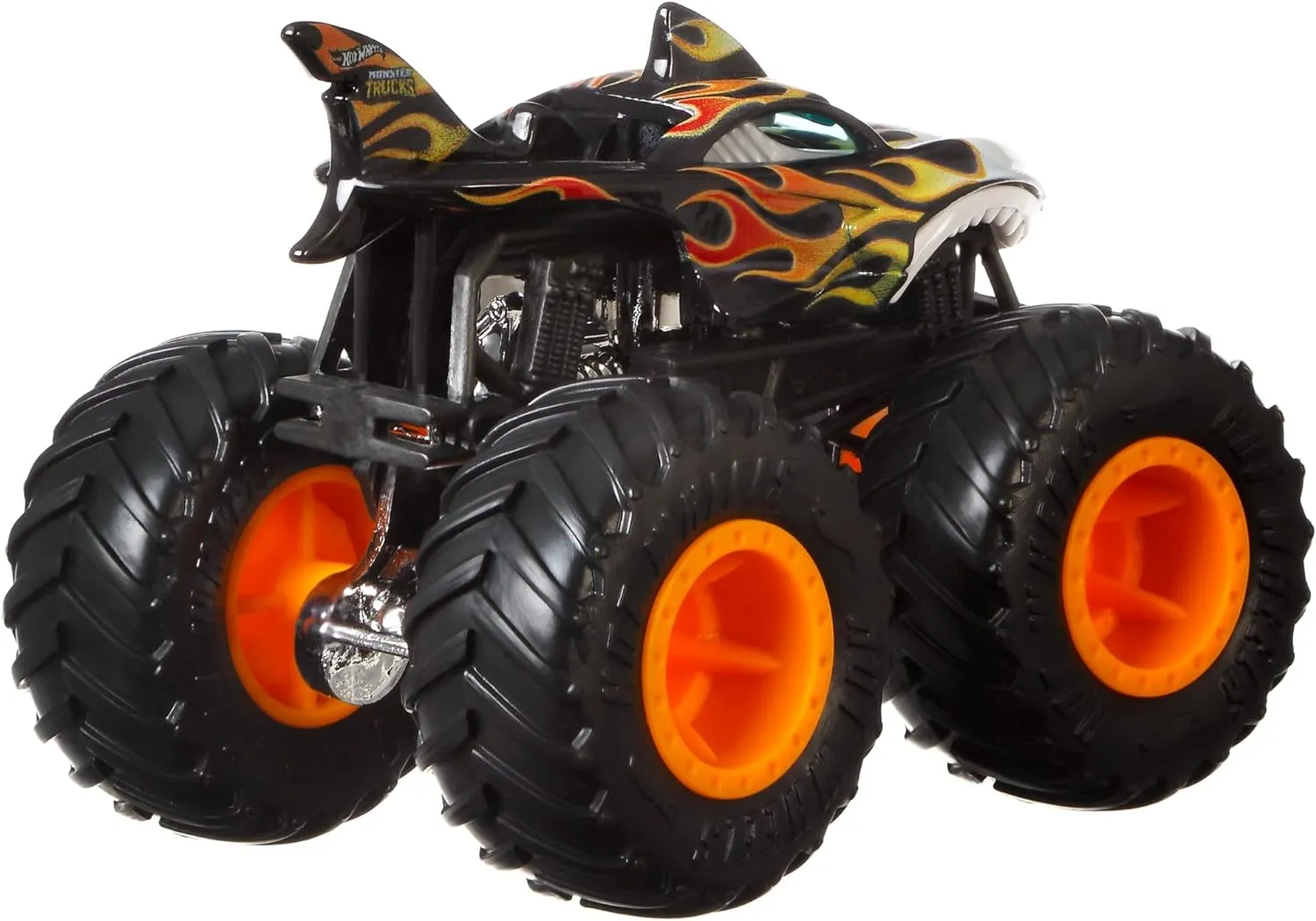 Hot Wheels Toy Monster Trucks Creature 3-Pack, Set of 3 Toy Trucks in 1:64 Scale: Shark Wreak, Piran-ahh & Mega-Wrex