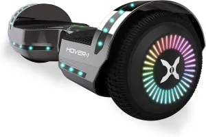 Hover-1 Chrome Electric Hoverboard | 6MPH Top Speed, 6 Mile Range, 4.5HR Full-Charge, Built-In Bluetooth Speaker, Rider Modes: Beginner to Expert