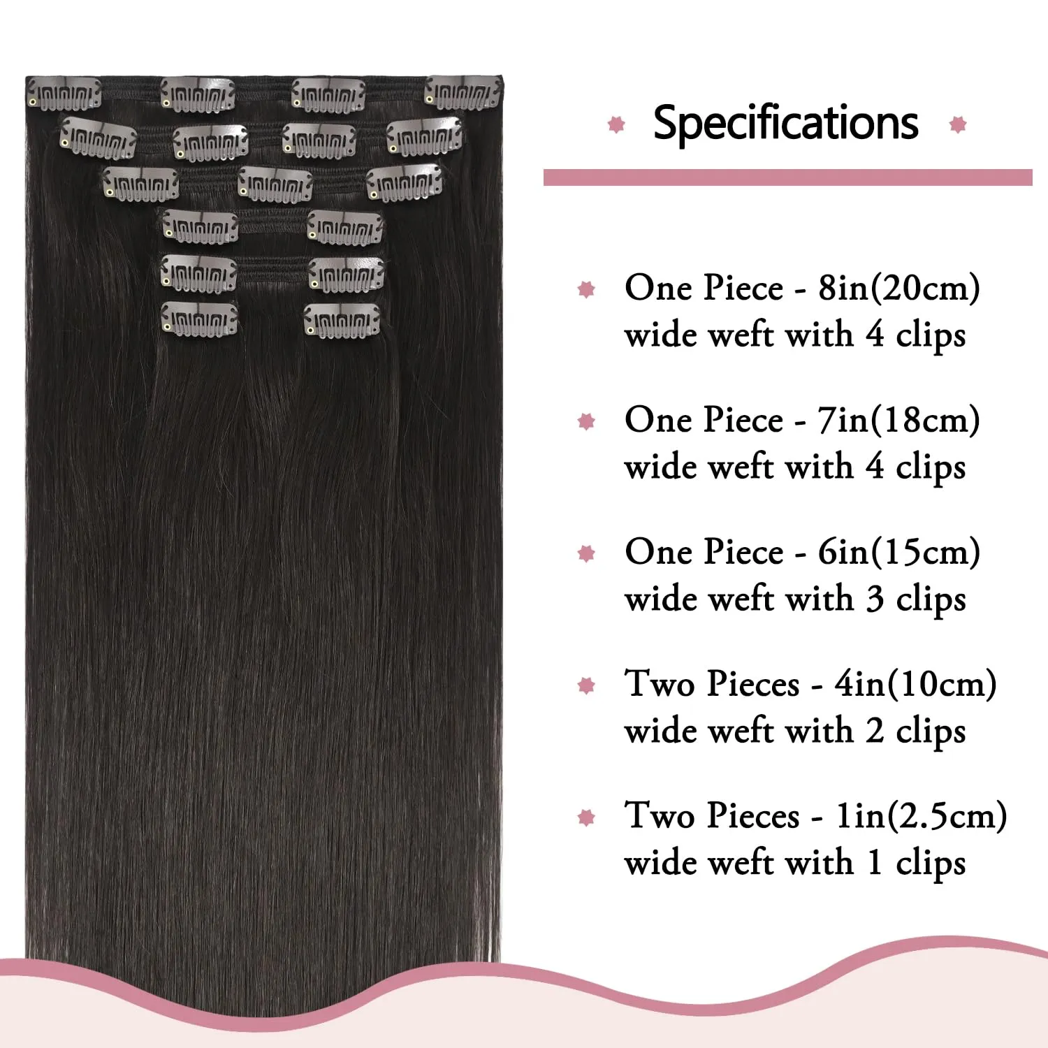 HUAYI Dark Brown Clip in Hair Extensions Real Human Hair 70G Remy Human Hair Clip in Extensions Soft Silky Straight for Women 7pcs 16clips 18 Inch Brown Hair Extensions
