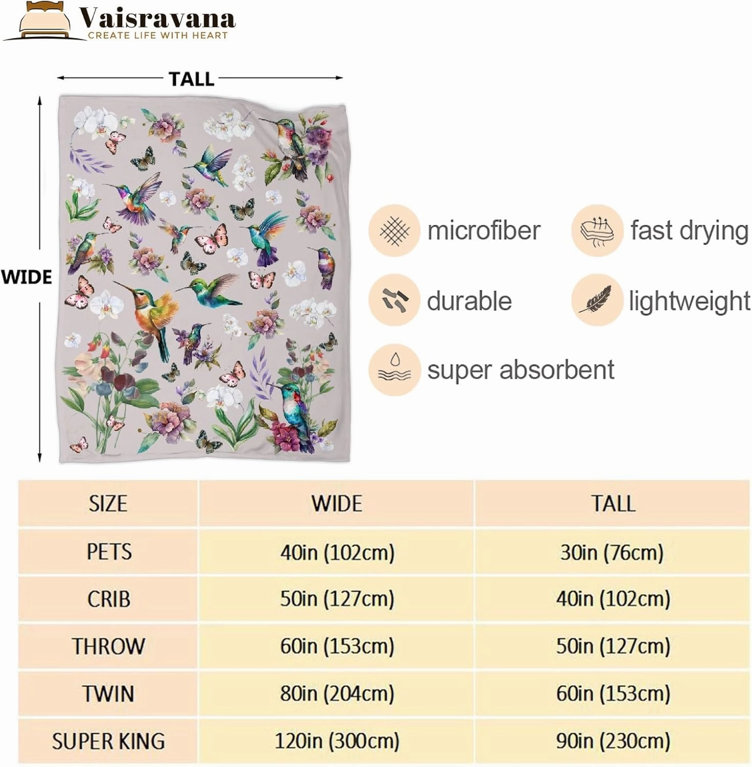 Hummingbird Throw Blanket Butterfly Hummingbirds Theme Blanket for Women Girls Hummingbird Gifts for Bird Lovers Bird Flower Blanket for Couch Bed Outdoor 60"x80"for Adults
