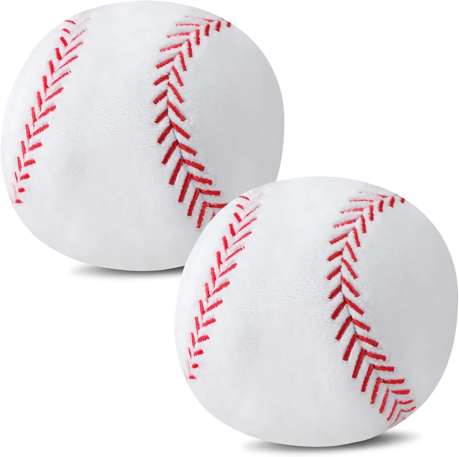 HyDren 2 Pcs Plush Baseball Pillows Fluffy Soft Stuffed Sports Throw Pillows Cute Baseball Shaped Cushions for Bedroom Nursery Room Decoration