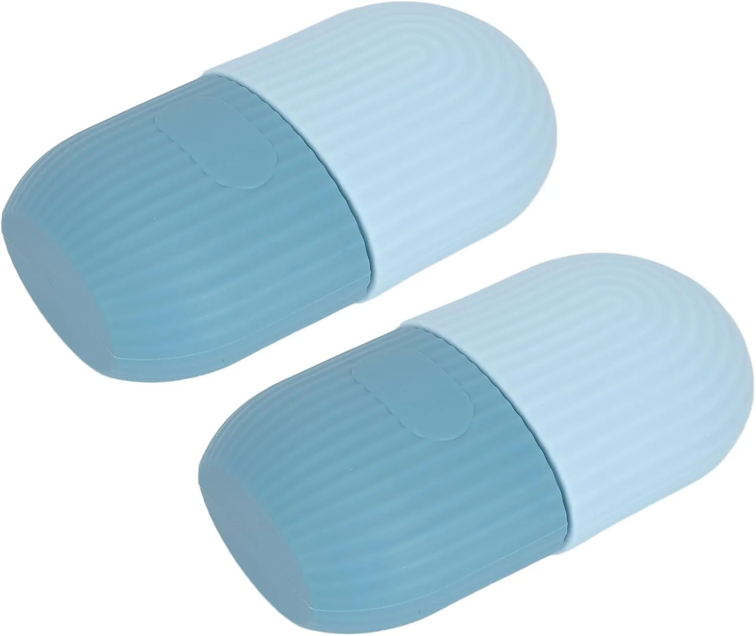 Ice Cube Roller Massager, 2 Pcs Portable Reusable Shrink Pore Easy to Use Cold Tolerance Soft Ice Facial Roller for Women for Home (Light Blue)