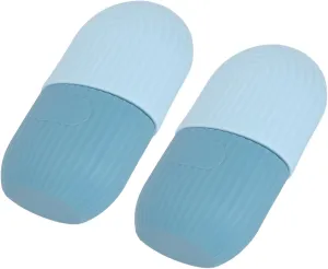 Ice Cube Roller Massager, 2 Pcs Portable Reusable Shrink Pore Easy to Use Cold Tolerance Soft Ice Facial Roller for Women for Home (Light Blue)
