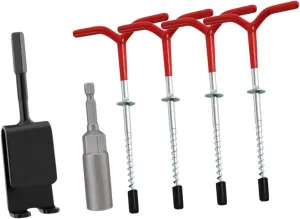 Ice Fishing Anchor Tool Kit, Ice Anchor Drill Adapter with 4 Ice Fishing Tent Stake Nails & 1 Socket, Ice Anchor Power Drill Adapter, Ice Fishing Shelter Tent Ice Insert Sewing Accessories