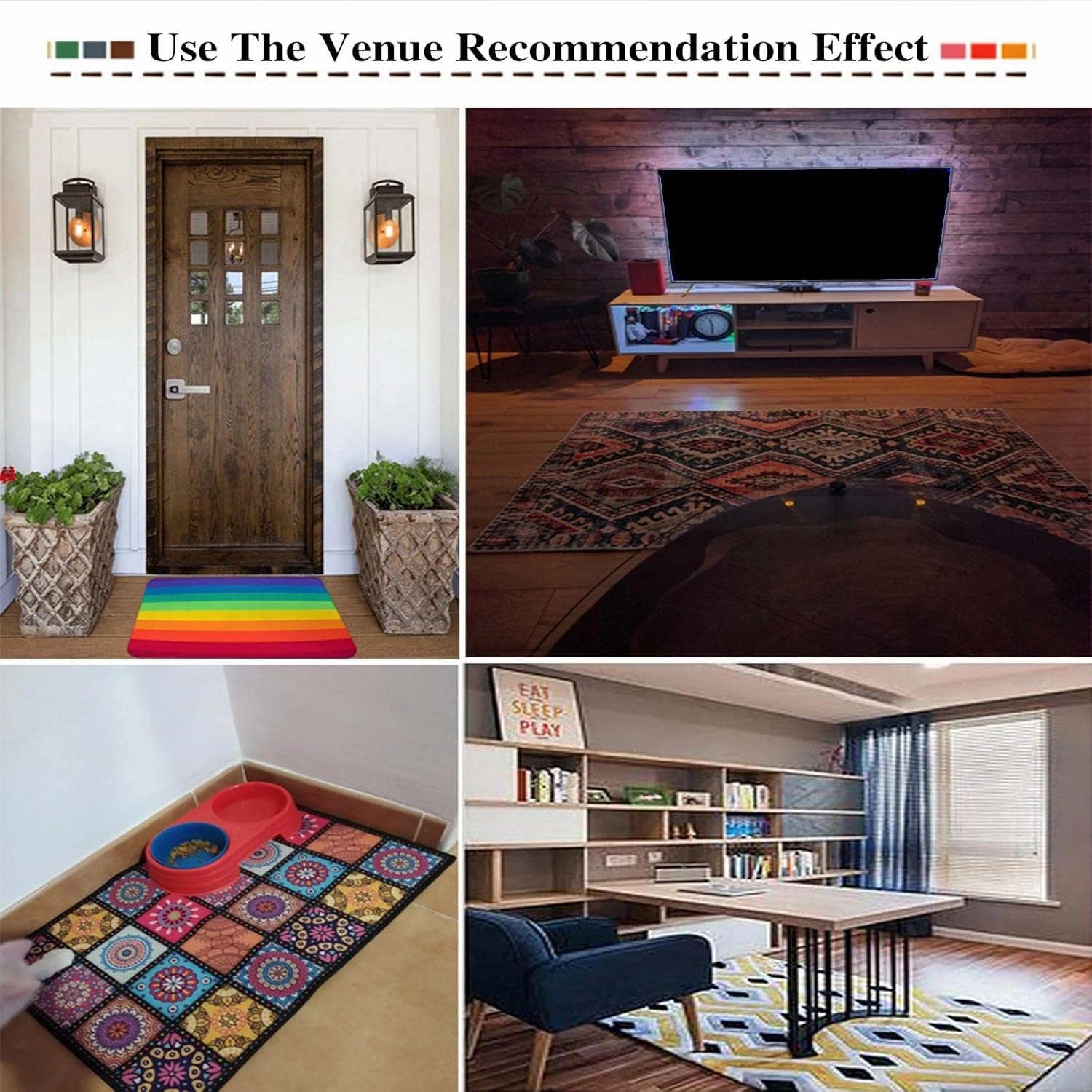Ice Hockey Rink in Blue and Red Kids Rugs, Sports Field Stain Resistant Indoor Carpet, Felt Material with Anti-Slip Backing for Living Room Bedroom Room Boy Girl Room Nursery, 2ft x 3ft