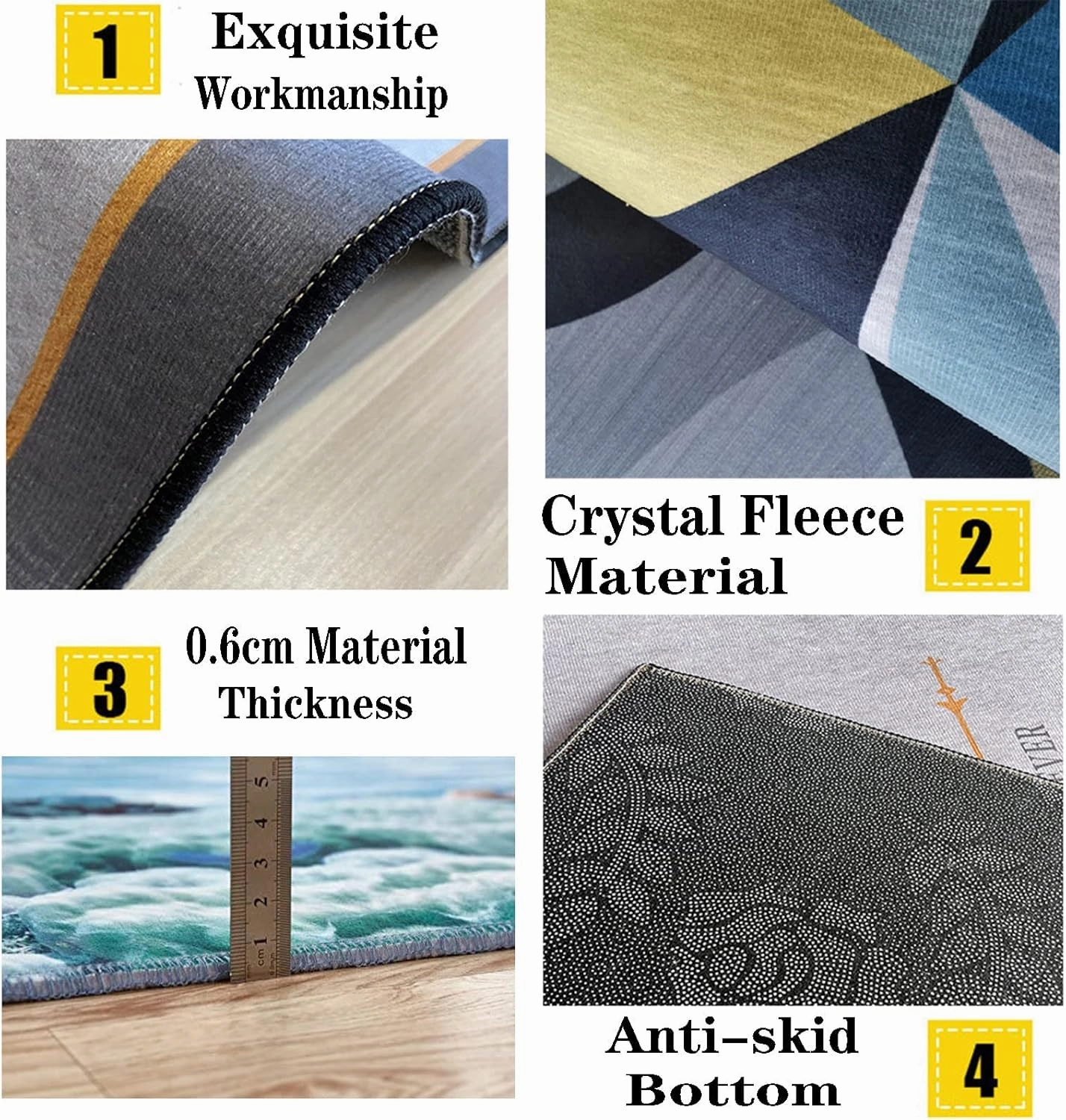 Ice Hockey Rink in Blue and Red Kids Rugs, Sports Field Stain Resistant Indoor Carpet, Felt Material with Anti-Slip Backing for Living Room Bedroom Room Boy Girl Room Nursery, 2ft x 3ft