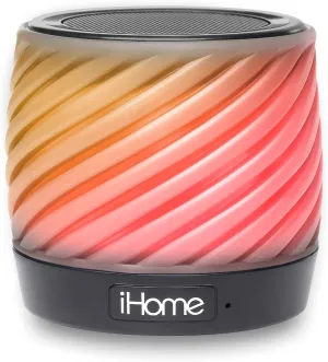 iHome Color Changing Bluetooth Portable Speaker, Speakerphone, Crystal Clear Stereo Sound, Soft Silicone Rotocast Cabinet, Long Extended Rechargeable Battery Life, LED Indicator