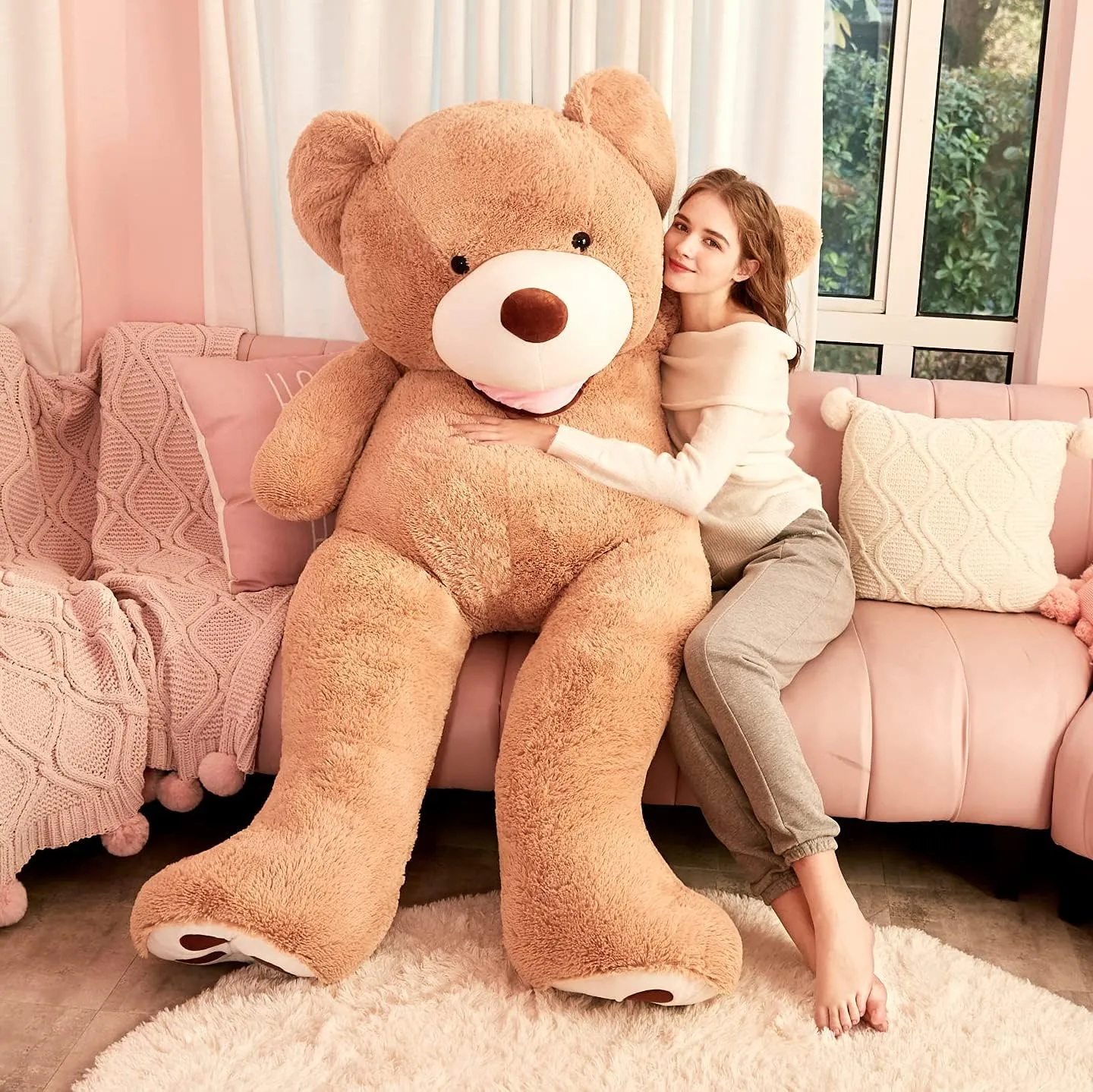IKASA Giant Teddy Bear Plush Toy Stuffed Animals(Brown,78 inches)