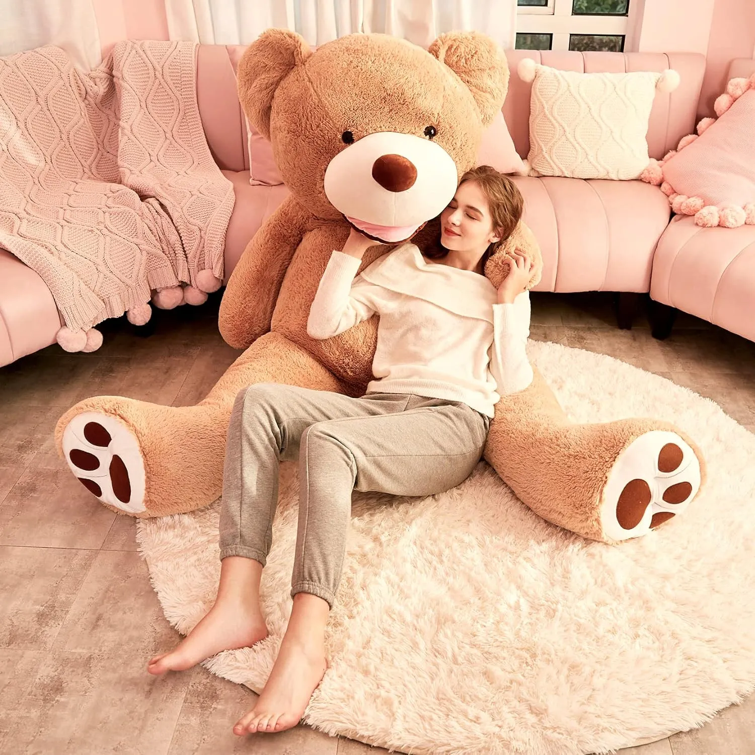 IKASA Giant Teddy Bear Plush Toy Stuffed Animals(Brown,78 inches)