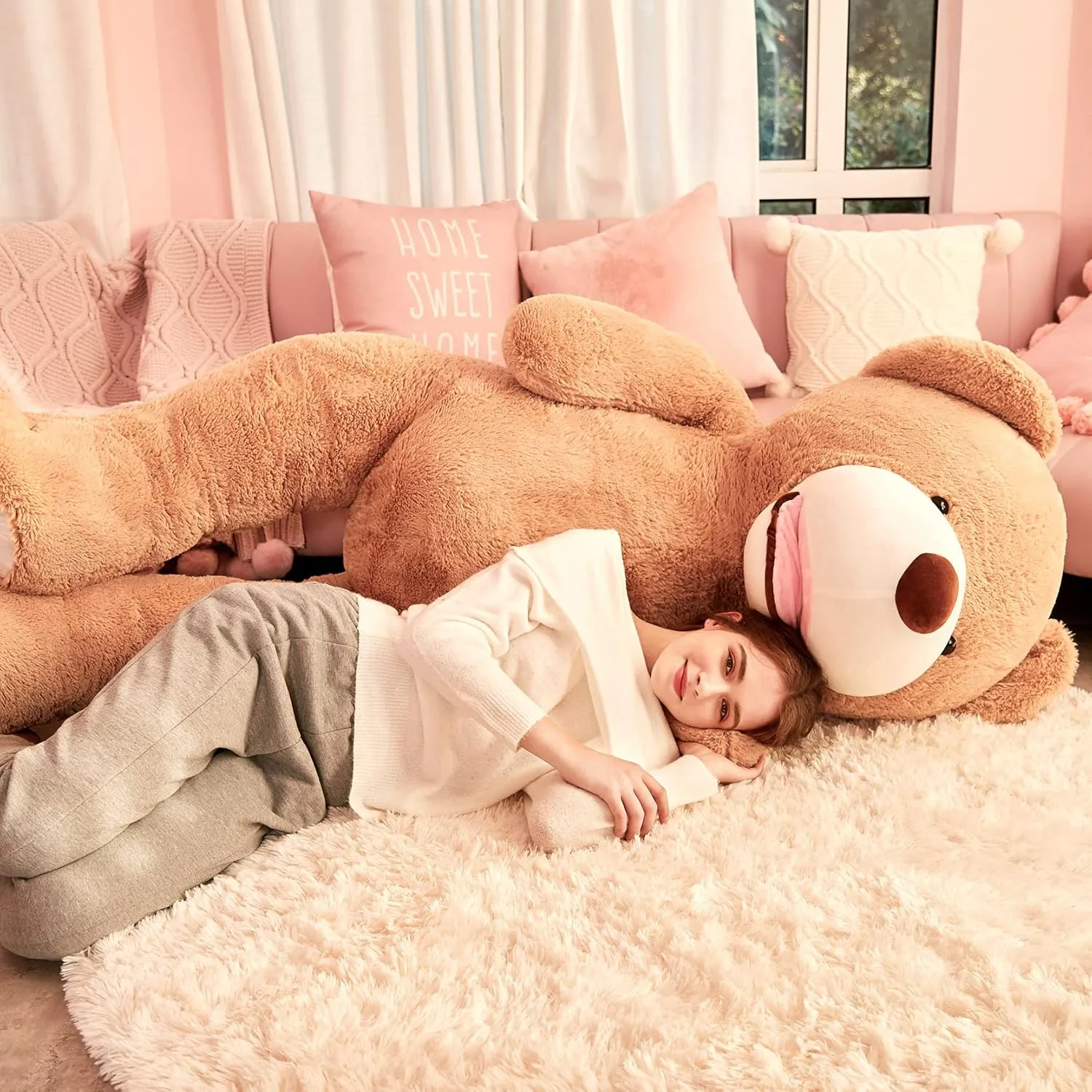 IKASA Giant Teddy Bear Plush Toy Stuffed Animals(Brown,78 inches)