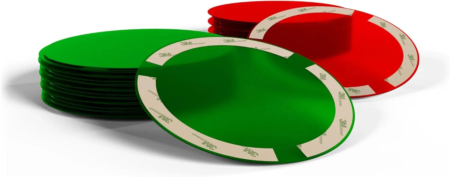 Illumination Lenses for Pot Lights & Recessed Lighting -Pack of 12(6 Red, 6 Green) | Instant Colour Change, Tool-Free Setup, Reusable & Eco-Friendly, Any Event, Easy Peel & Press Application