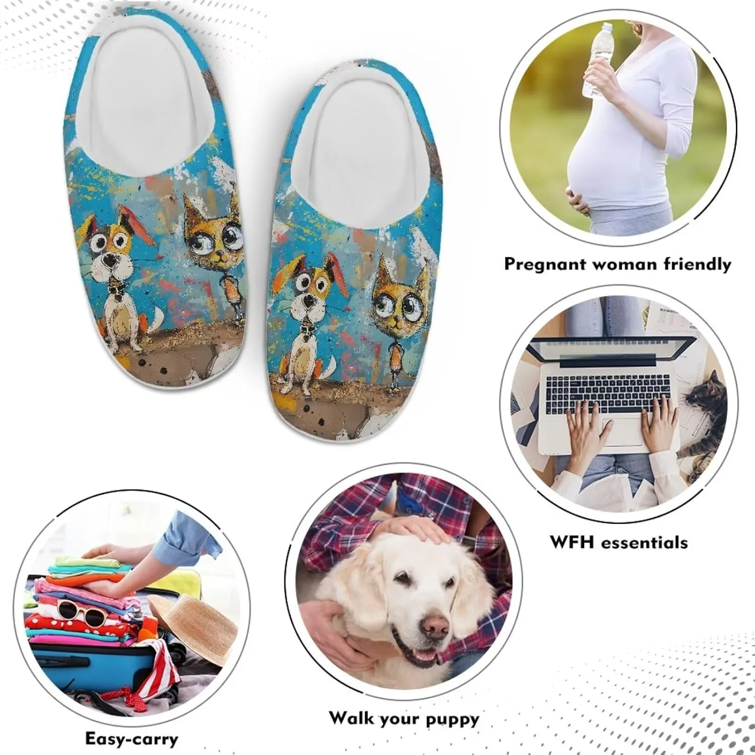 Indoor Slippers Fashion Leopard Animal Print for Women Winter Warm Cozy Fuzzy Shoes Universal Fit for Home Bedroom Kitchen