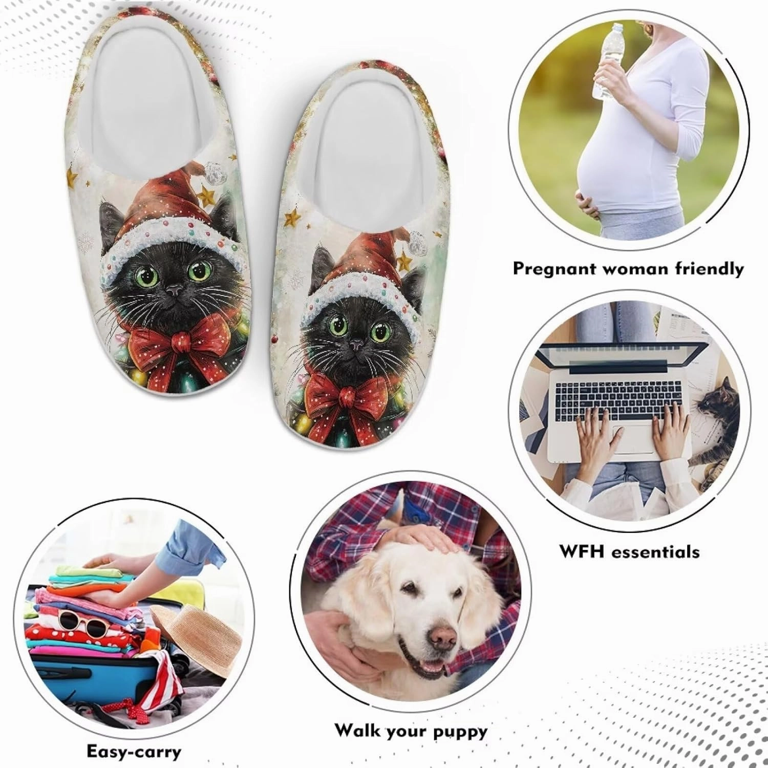Indoor Slippers Fashion Leopard Animal Print for Women Winter Warm Cozy Fuzzy Shoes Universal Fit for Home Bedroom Kitchen