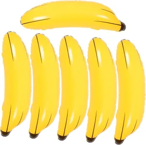 Inflatable Banana PVC Toy for Party Games 6pcs Banana Props Plaything Float for Shopping Mall Supermarket Decorations