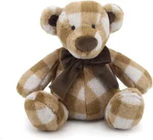 INJOY Brown and White Plush Teddy Bear with Exquisite Bow，Ideal Gift for All Ages