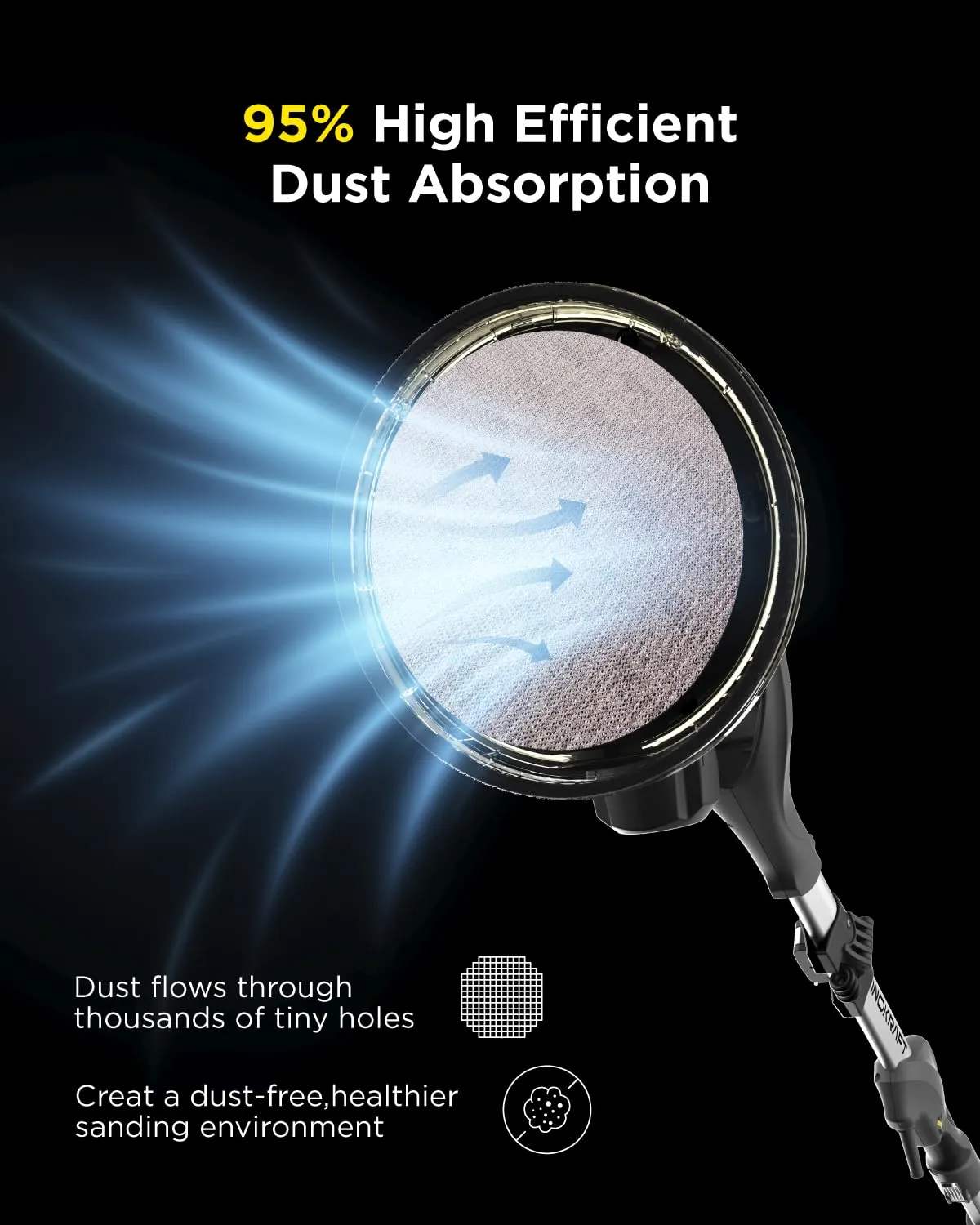 InoKraft Mesh Abrasive 9 inch Drywall Sander Sandpaper, Dust-Free Hook and Loop Drywall Sanding Disc (180 grit - 10pcs)