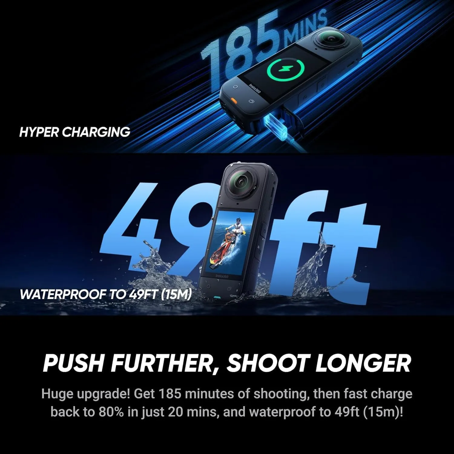 Insta360 X5 Basic Bundle-8K Waterproof 360 Action Camera with 1/1.28" 48MP Sensors, 8K 360 HDR Video, 72MP 360 Photo, 4K Single-Lens |Bundle Includes Selfie Stick, Lens Cap (512GB)