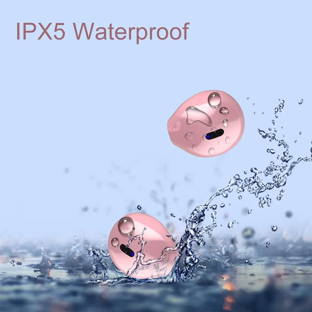 Invisible Earbuds Bluetooth Mini Size, Wireless Earpiece, Blue Semi-in-Ear Ear Buds for Small Ear Canals with Clear Sound, Comfortable Fit for Work, Home, Outworks