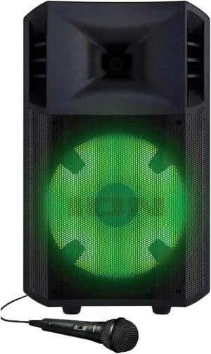 ION Audio - Power Glow 300 Rechargeable Battery Powered Bluetooth Speaker System with LED Lights and Built-in Handles and Wheels, 300-Watt Sound System (Renewed)
