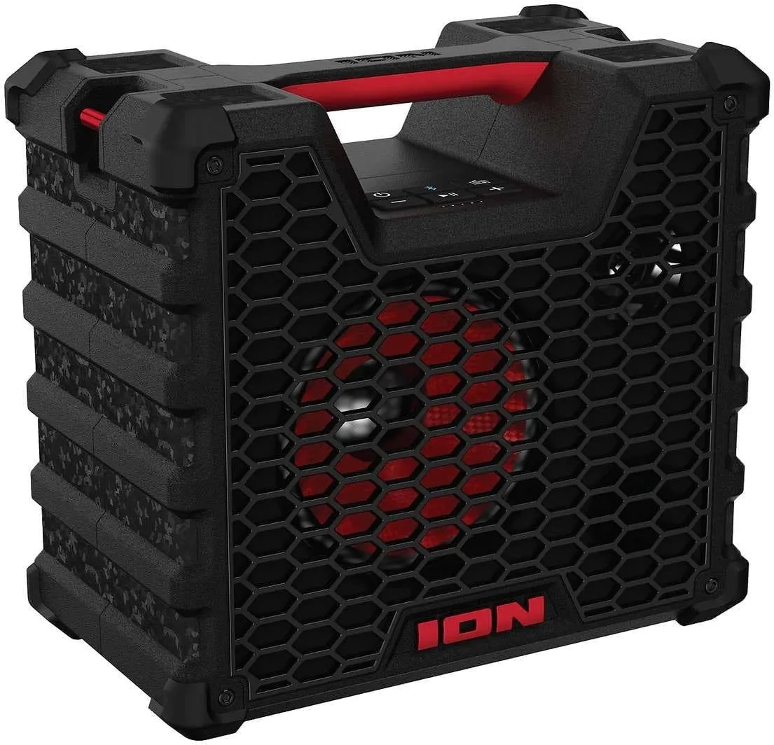 Ion Audio Tailgater Tough - Rugged Portable All-Weather Wireless Bluetooth Speaker, IPX5 Water-Resistant, Outdoor Weather-Resistant Speaker, 65W