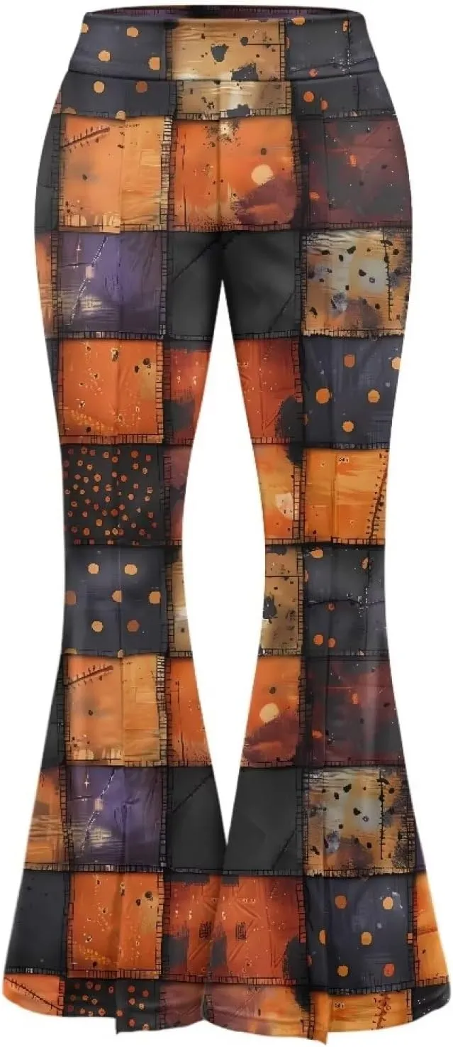 Irisjudy Purple Vortex Women's Bootcut Yoga Pants Leggings Ghost Pumpkins Soft High Waist Yoga Pants Xmas Bow Active Leggings
