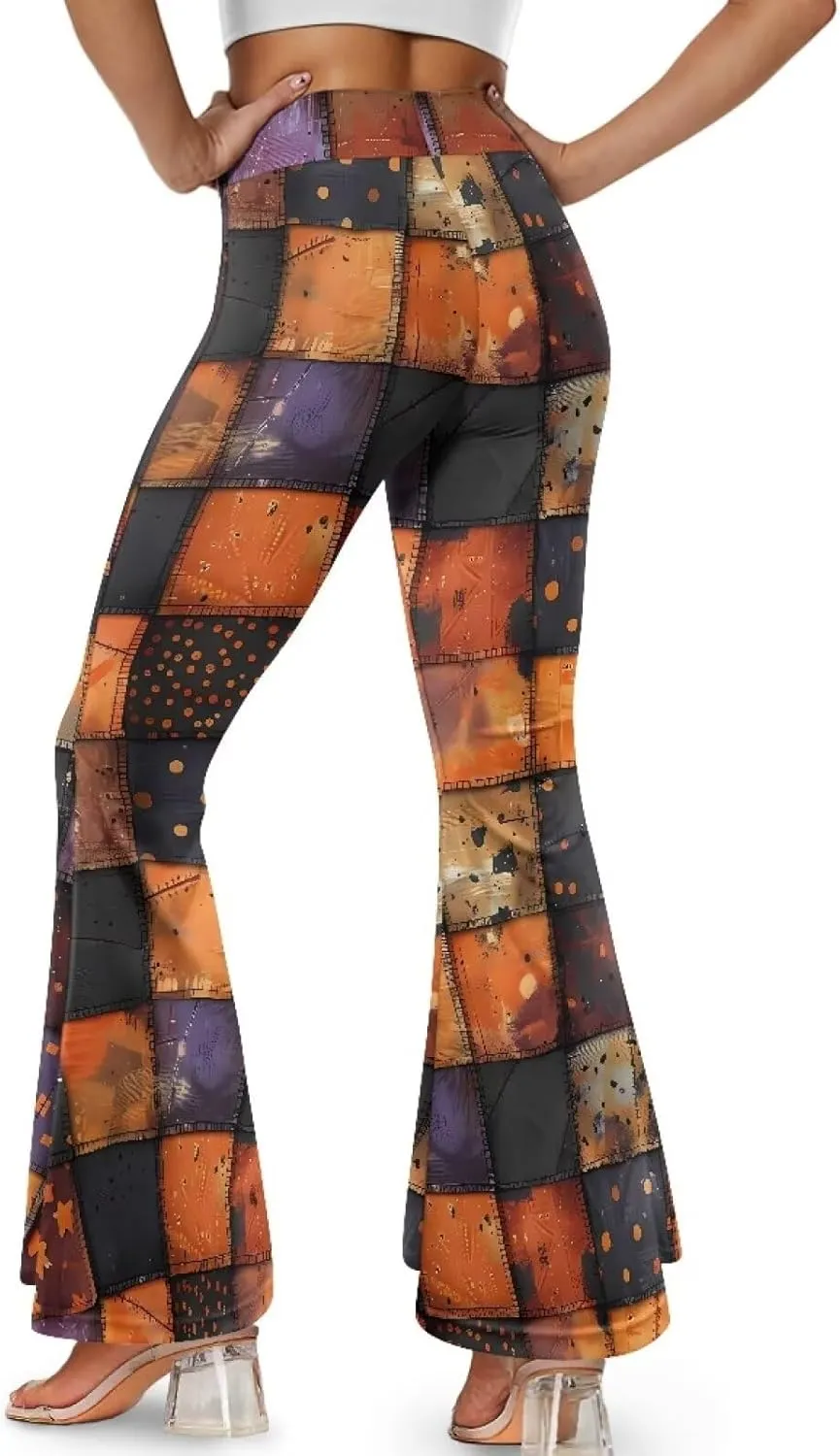Irisjudy Purple Vortex Women's Bootcut Yoga Pants Leggings Ghost Pumpkins Soft High Waist Yoga Pants Xmas Bow Active Leggings