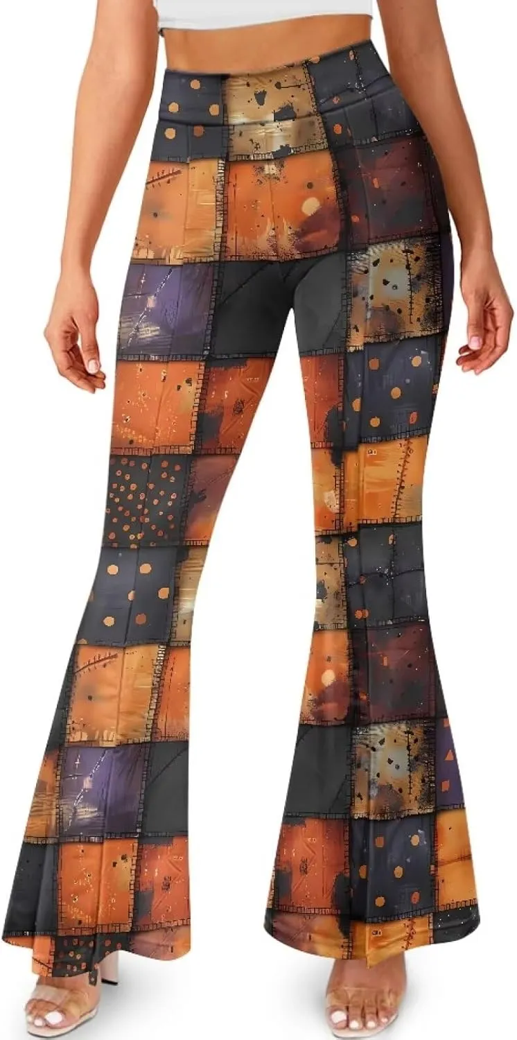 Irisjudy Purple Vortex Women's Bootcut Yoga Pants Leggings Ghost Pumpkins Soft High Waist Yoga Pants Xmas Bow Active Leggings