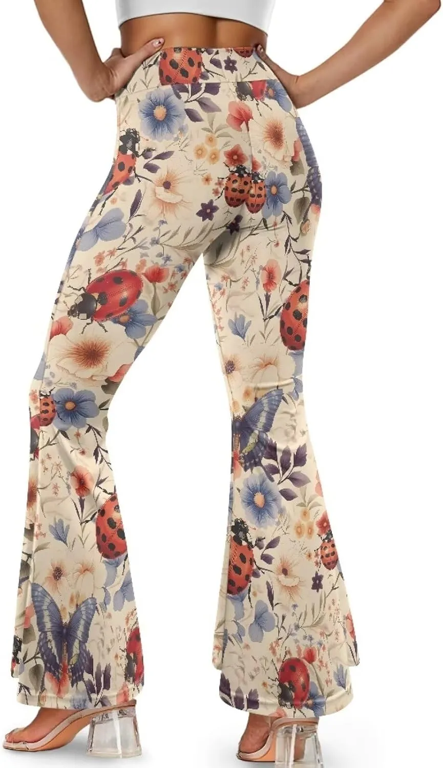 Irisjudy Purple Vortex Women's Bootcut Yoga Pants Leggings Ghost Pumpkins Soft High Waist Yoga Pants Xmas Bow Active Leggings