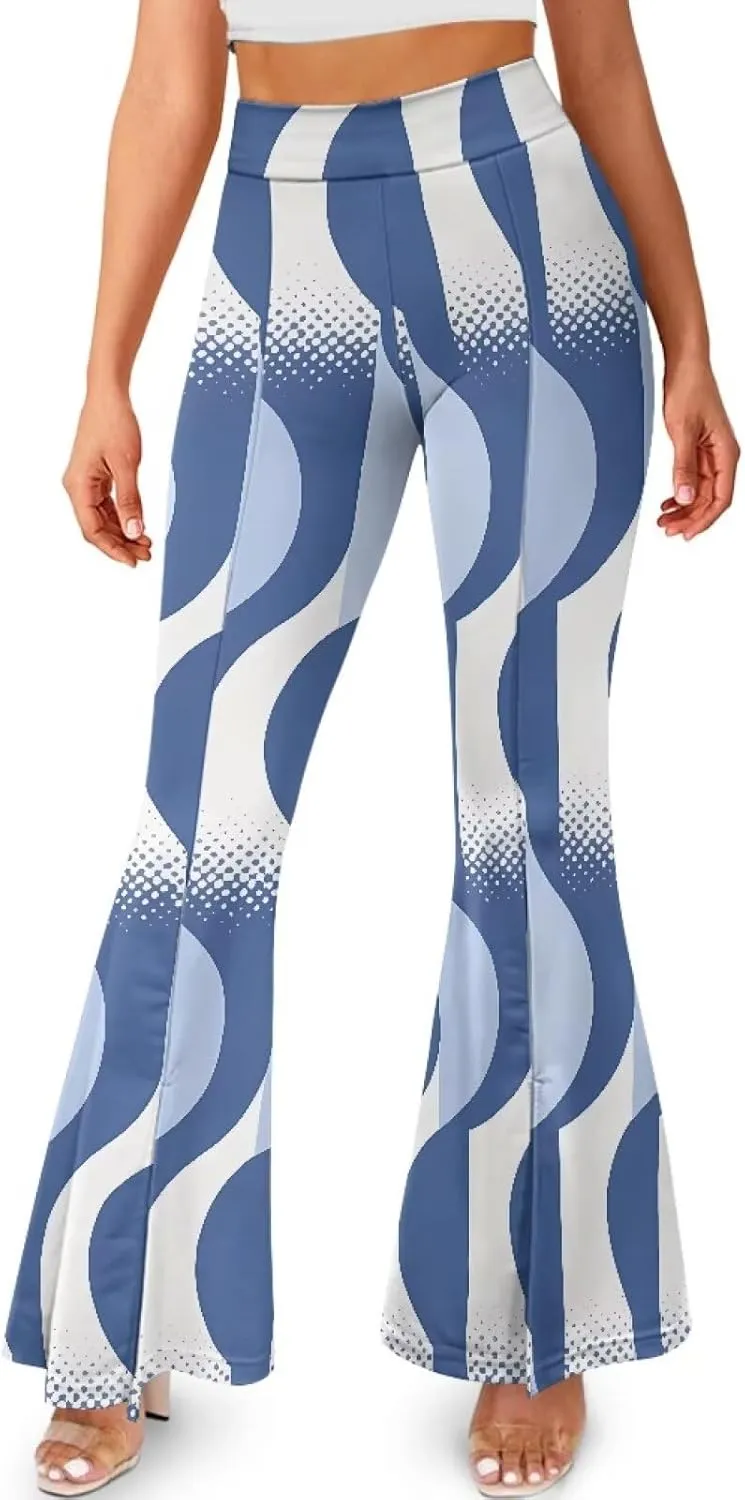 Irisjudy Women's Split Hem Long Pants Sugar Skull Bootcut Bell Bottoms Yoga Pants Jamaican Butterfly Exercise Gym Leggings
