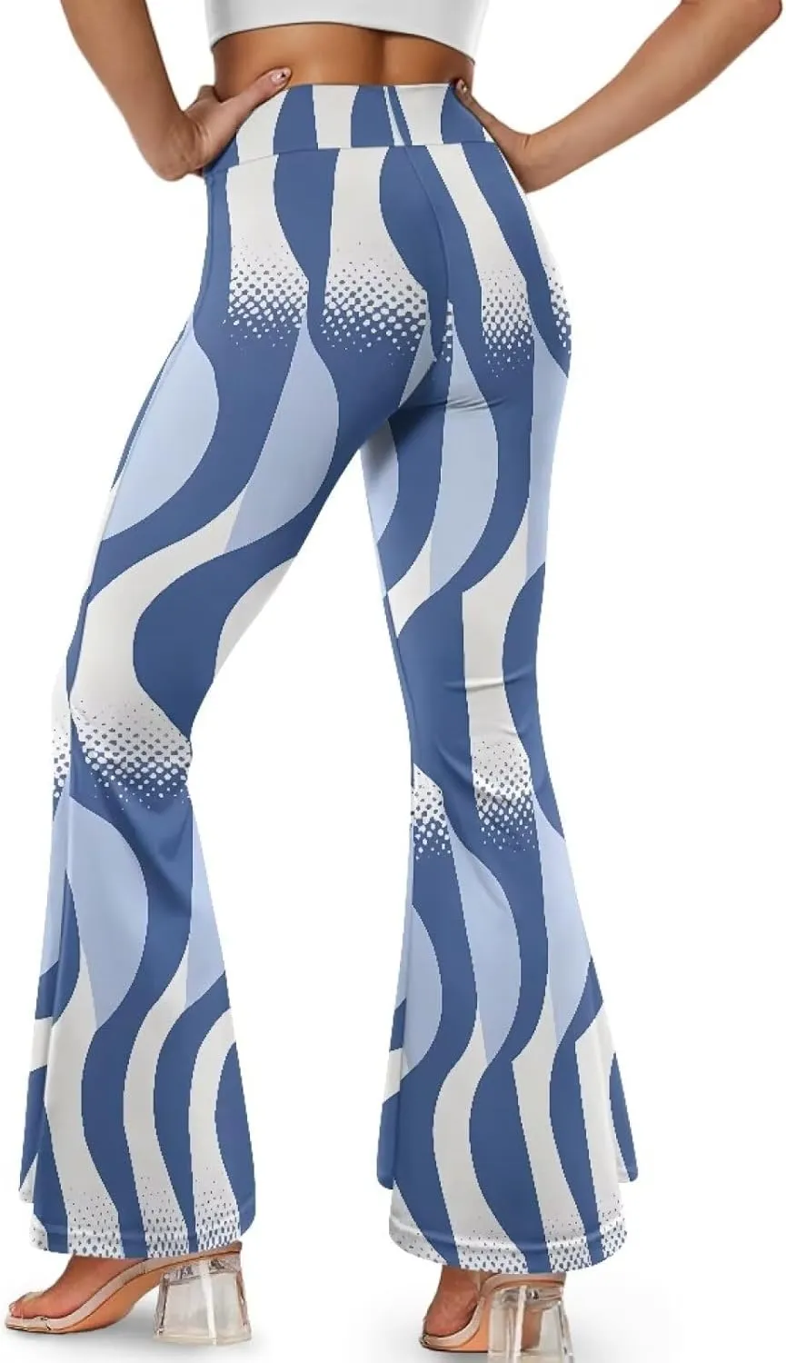 Irisjudy Women's Split Hem Long Pants Sugar Skull Bootcut Bell Bottoms Yoga Pants Jamaican Butterfly Exercise Gym Leggings