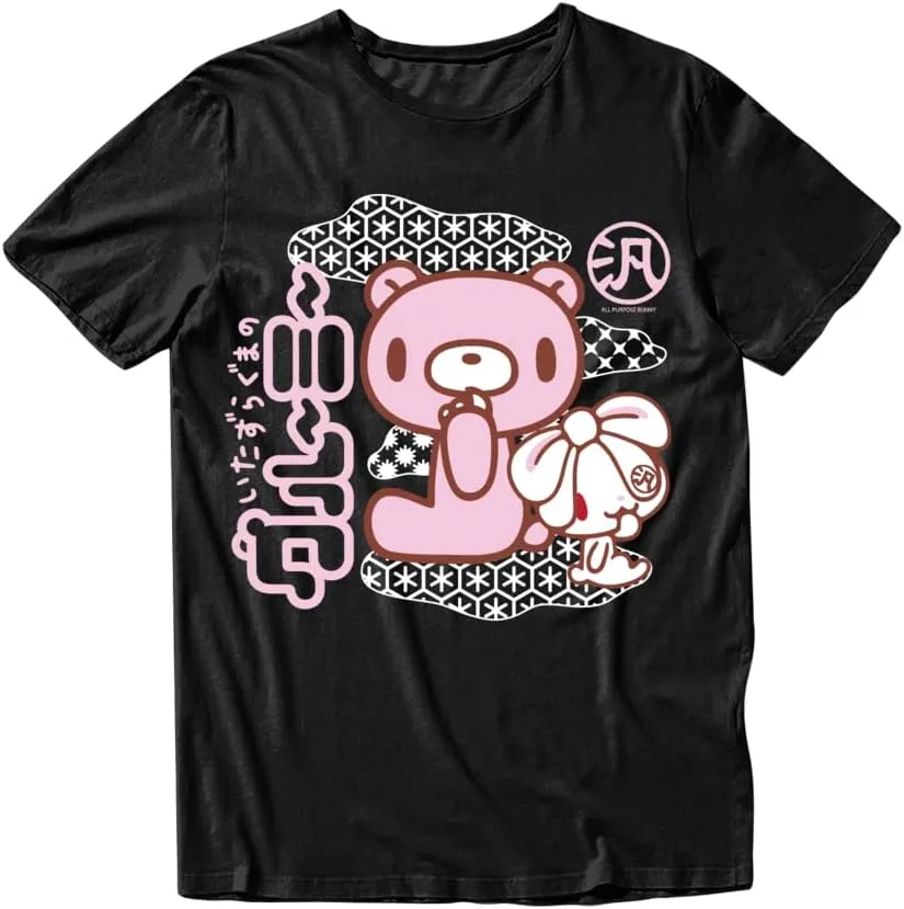 Isaac Morris Limited Gloomy Bear and Bunny Kanji Men’s and Women’s Short Sleeve T-Shirt