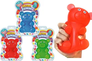 JA-RU Jumbo Squishy Gummy Bear Toy (3 Packs Assorted) Squeeze Stretchy Bear Stress Relief & Sensory Toy. Squishy Toys, Fidget Toys for Boys and Girls Great Party Favor Stuffer. Plus 1 Sticker 4341-3s