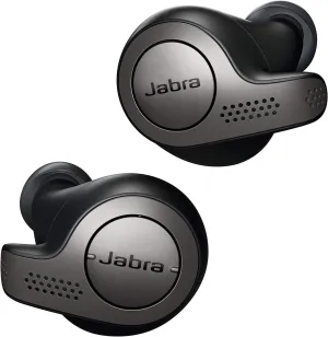 Jabra Elite 65t Alexa Enabled True Wireless Earbuds with Charging Case IP55 rated - Titanium Black (Renewed)