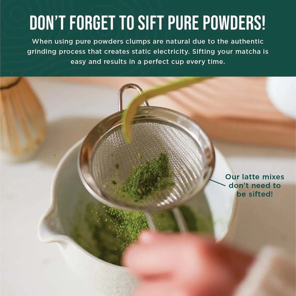 Jade Leaf Matcha Traditional Starter Set - Bamboo Matcha Whisk (Chasen), Scoop (Chashaku), Stainless Steel Sifter, Fully Printed Handbook - Japanese Tea Set