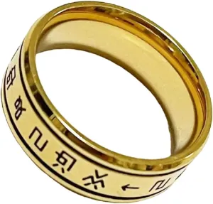 JASONVOZ Jewelry Stainless Steel Digimon Ring Angemon Angewomon Holy Spinner Ring for Women Men, Silver, Ring, Classic Style