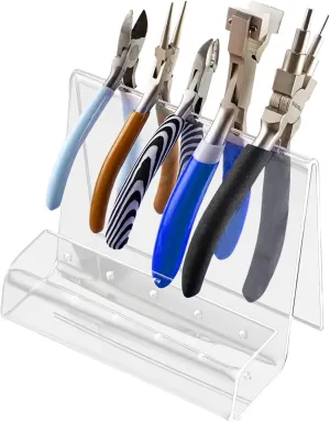 Jewelry Plier Stand | Clear Plier Rack Organizer | Modern Crafting Tool Holder Stand for Tongs Organizer Tool Shed Work Bench