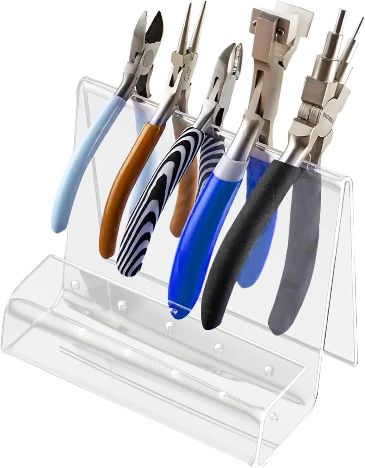 Jewelry Plier Stand | Clear Plier Rack Organizer | Modern Crafting Tool Holder Stand for Tongs Organizer Tool Shed Work Bench