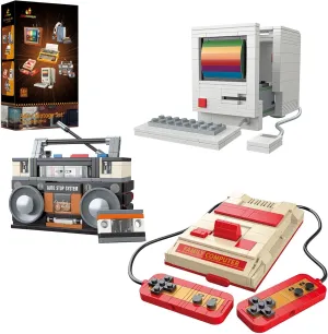 JMBricklayer Adult Vintage Building Sets 20132, Retro Game Console Computer Radio Collectible Model to Build, Nostalgic 80s Gifts for Retro Lovers and Gamers, Unique Vintage Decor Elements(552 Pieces)