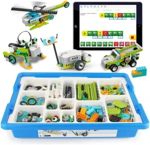 JoviJon WeDo 2.0 Core Set, Programmable Robotics Kit, 280 Pieces, DIY Programming Robot Electronic Bricks, 4PCS Hub Motor Kit, Compatible with Standard Building Blocks, Ages 8 